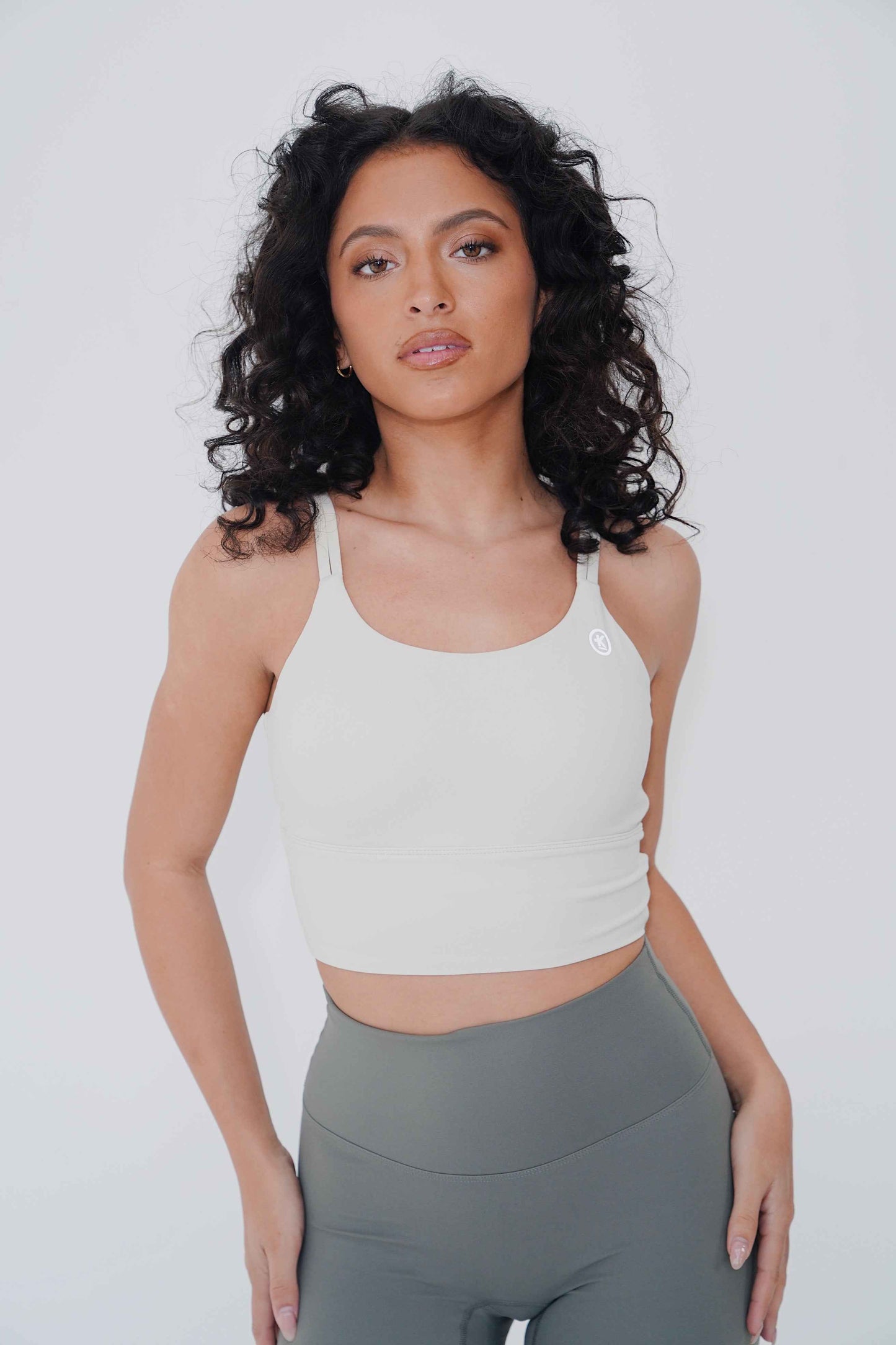 I Am Confident White Cropped Tank