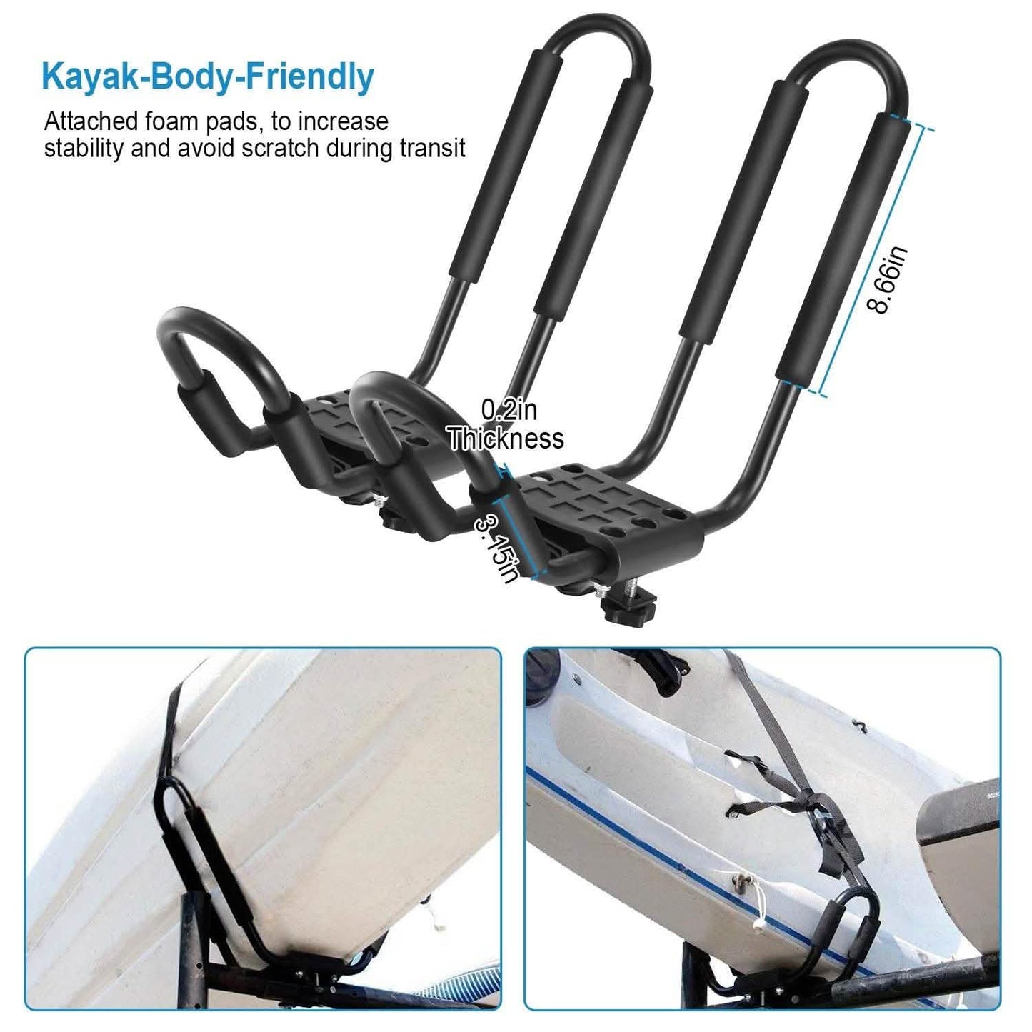 1-Pair: Universal J-Bar Kayak Carrier DailySale