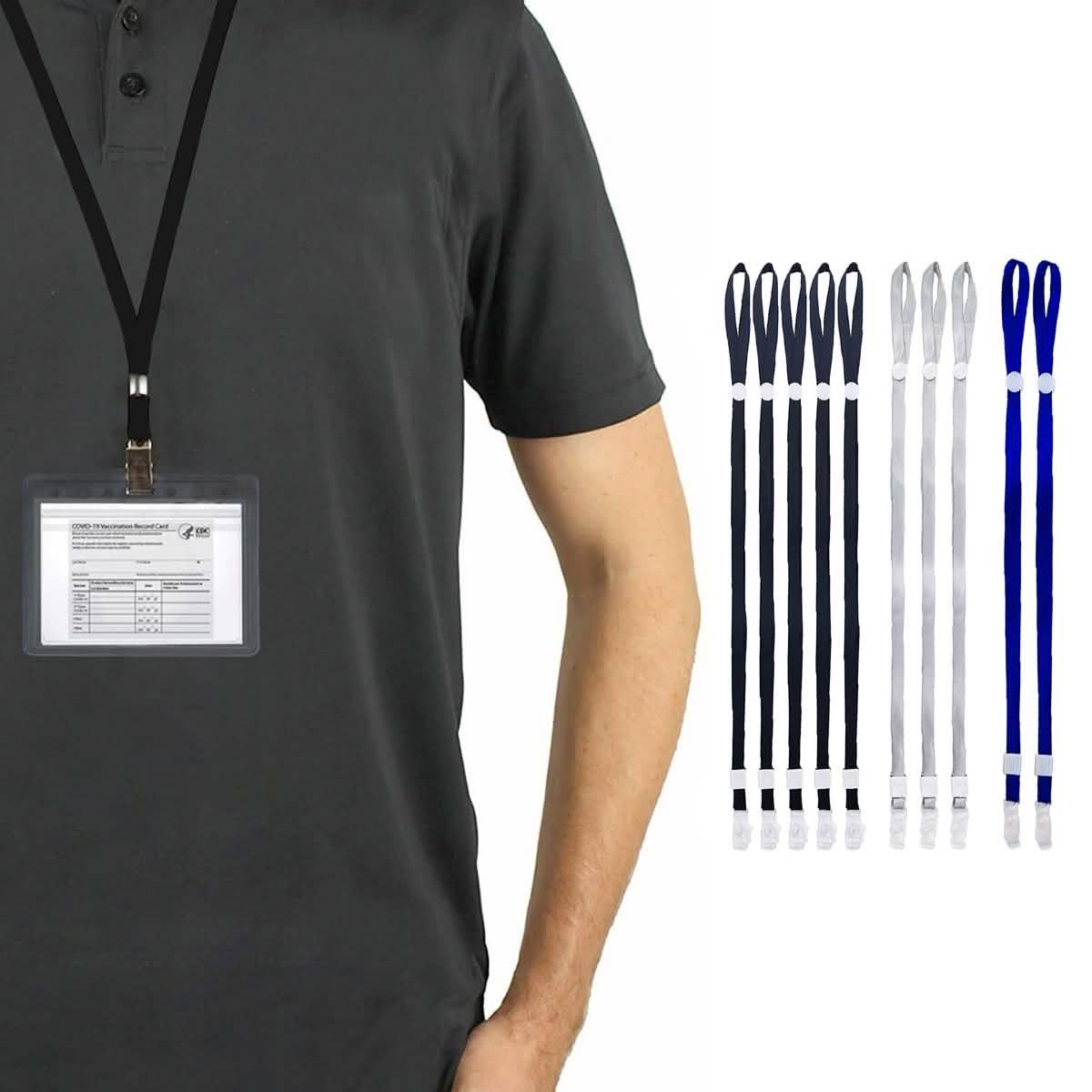 10-Pack: Adjustable Face Mask Loop Extender Id Name Badges CDC Card Holder Lanyards DailySale