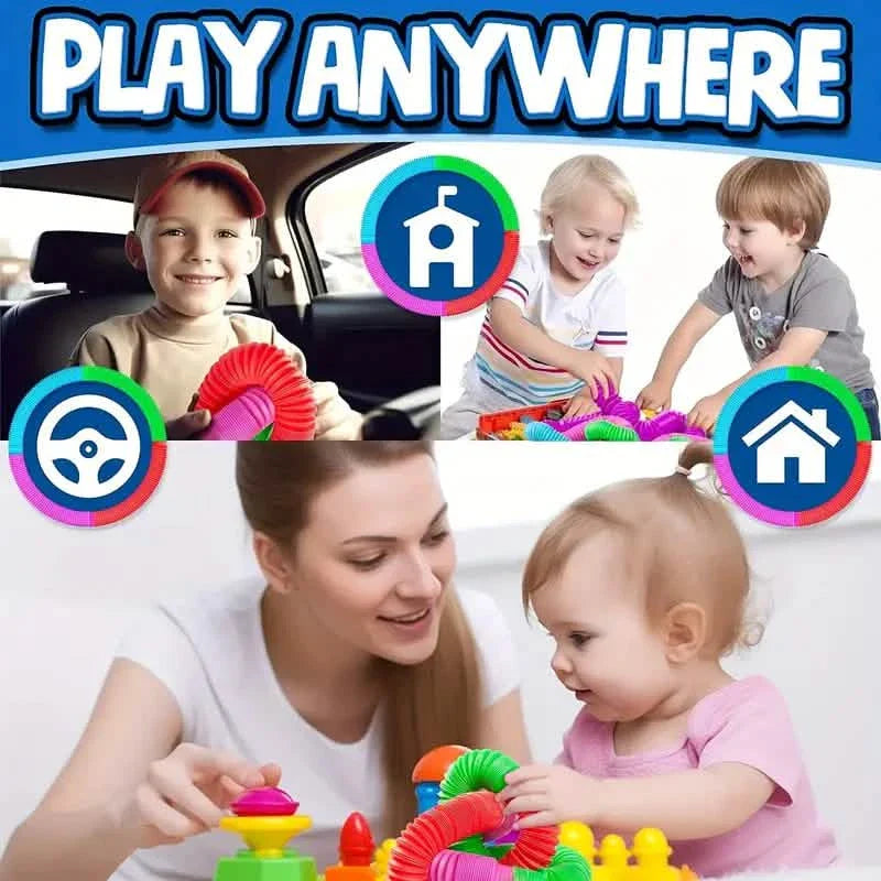 10-Pack: Sensory Pop Plastic Fidget Tubes Toy Set DailySale