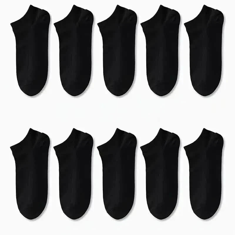 10-Pairs: Men's Solid Sport Low Cut Socks, Breathable Sweat-absorbing Comfy Soft Casual Simple Style Socks DailySale