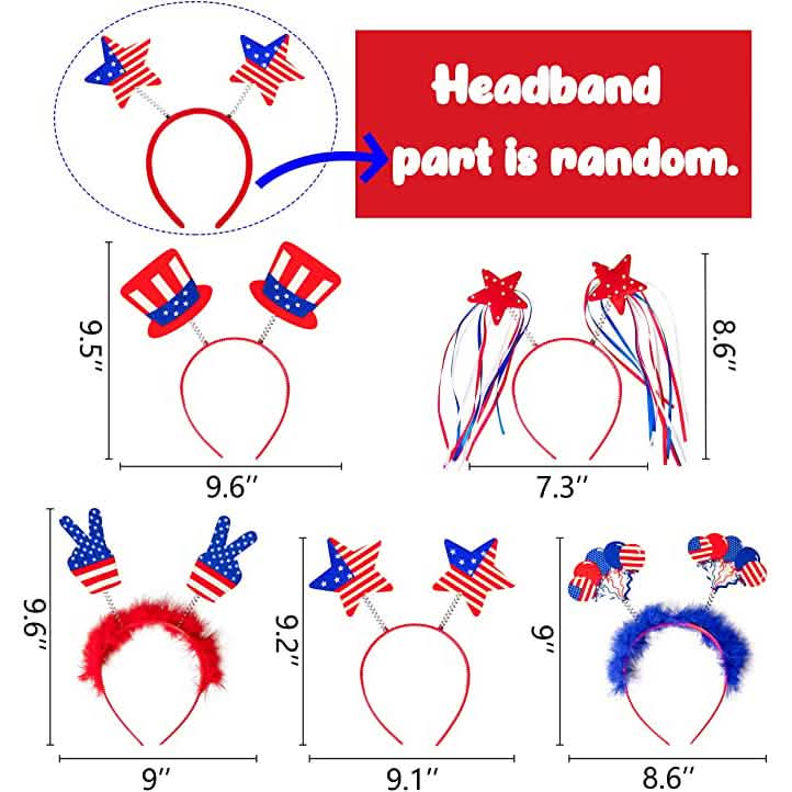 10-Piece: Patriotic Head Boppers Headband DailySale