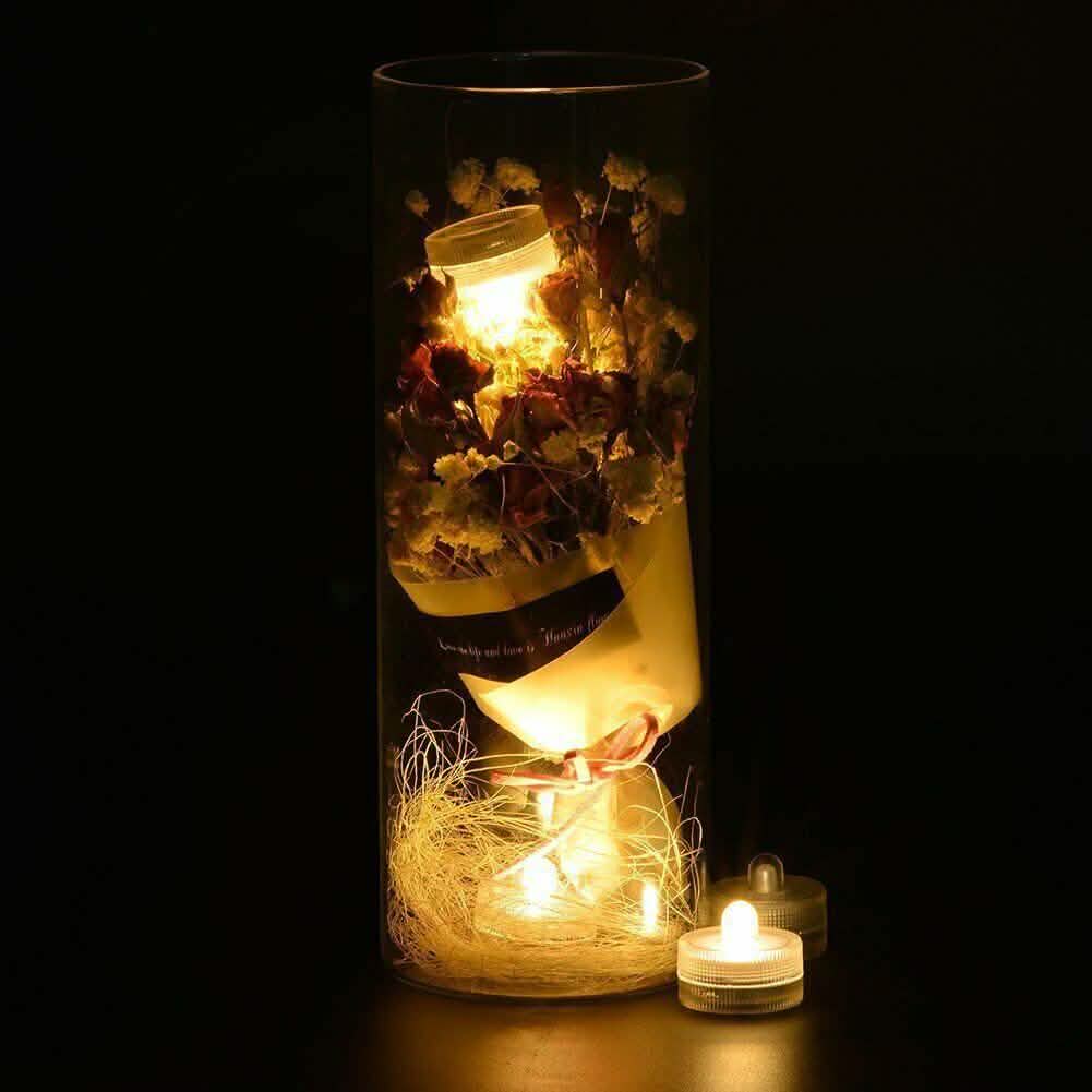 10-Pieces: Warm White Submersible Waterproof LED Tea Lights Flameless Candles DailySale