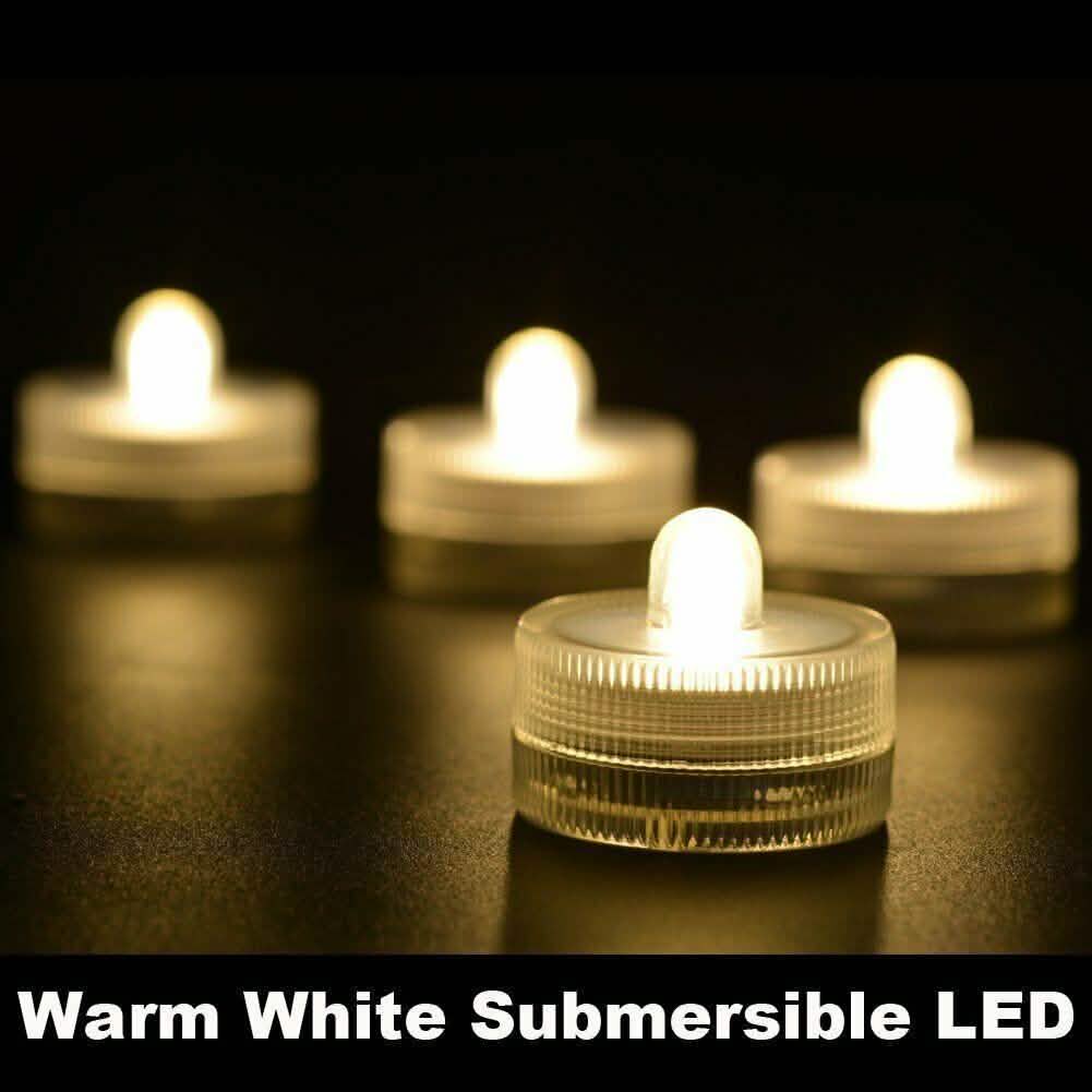 10-Pieces: Warm White Submersible Waterproof LED Tea Lights Flameless Candles DailySale