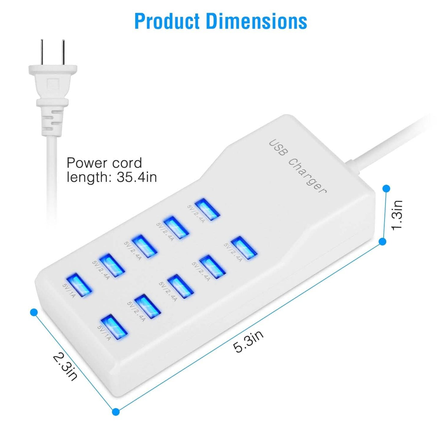 10-Ports 50W USB Wall Fast Charging Power Adapter DailySale