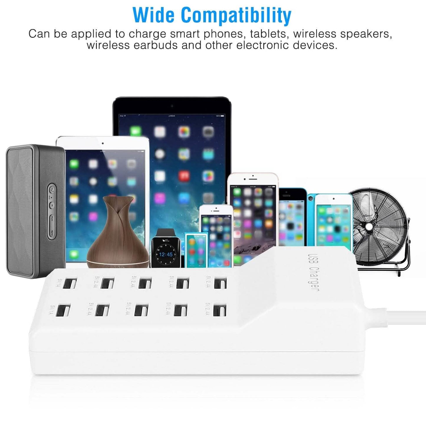 10-Ports 50W USB Wall Fast Charging Power Adapter DailySale