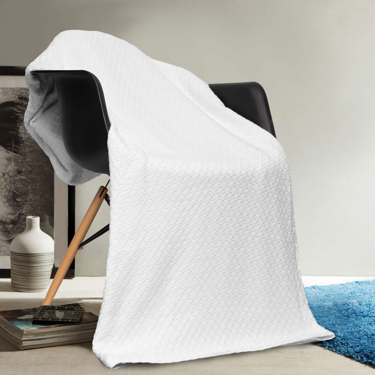 100% Cotton Heavyweight Square Knit Throw Blanket DailySale
