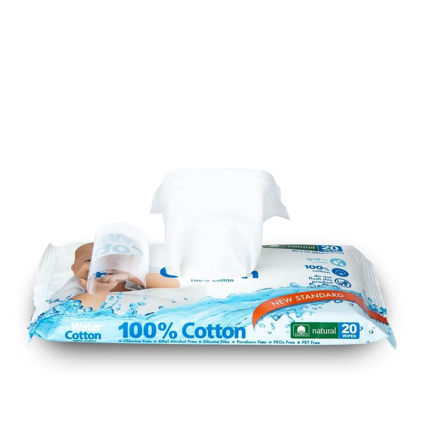 100% Organic Cotton Wet Wipes - Travel Pack 20CT DailySale