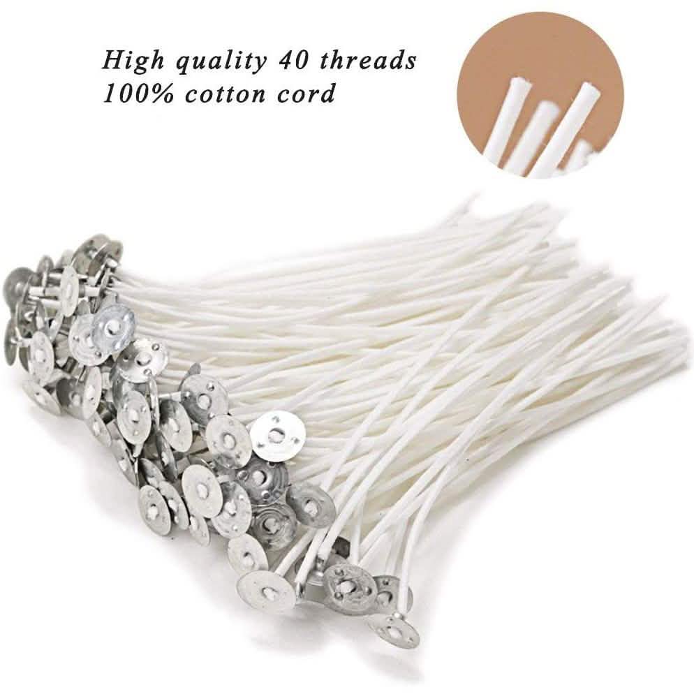 100-Piece: EricX Light Cotton Candle Wick 6" Pre-Waxed for Candle Making DailySale