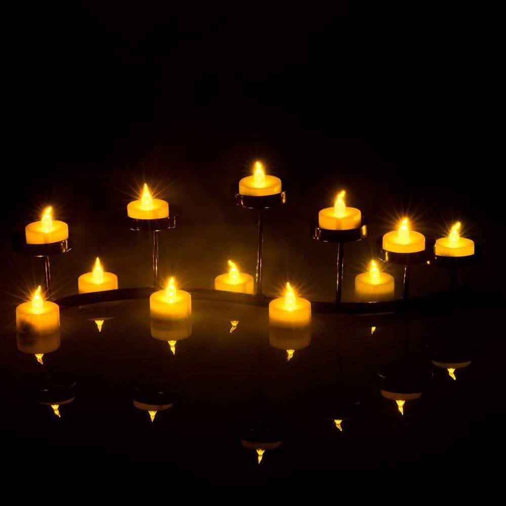 100-Pieces: Amber Yellow LED Tealight Flameless Flickering Candles DailySale
