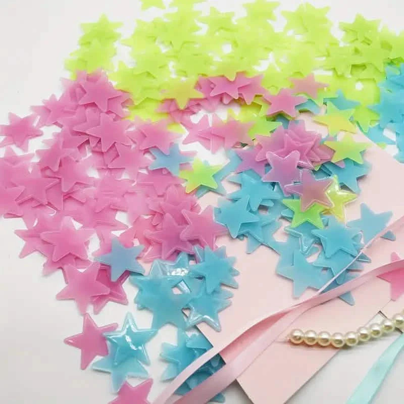 100-Pieces: Luminous Glow in the Dark Star Wall Stickers DailySale