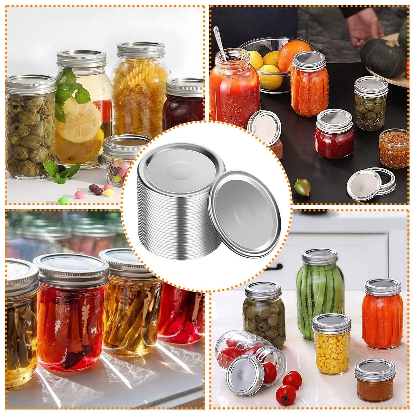 100-Pieces: Regular Mouth Canning Lids DailySale