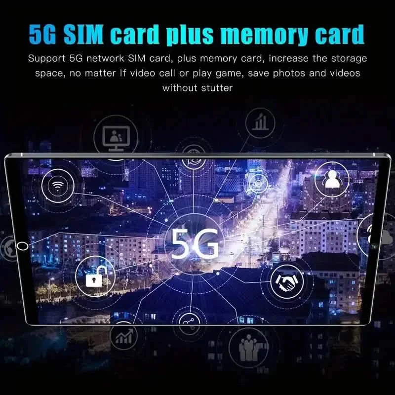 10.1-Inch Smart 5G Tablet - Dual SIM Card Slots, 8GB RAM, 256GB Storage, 24MP+48MP Camera + More DailySale