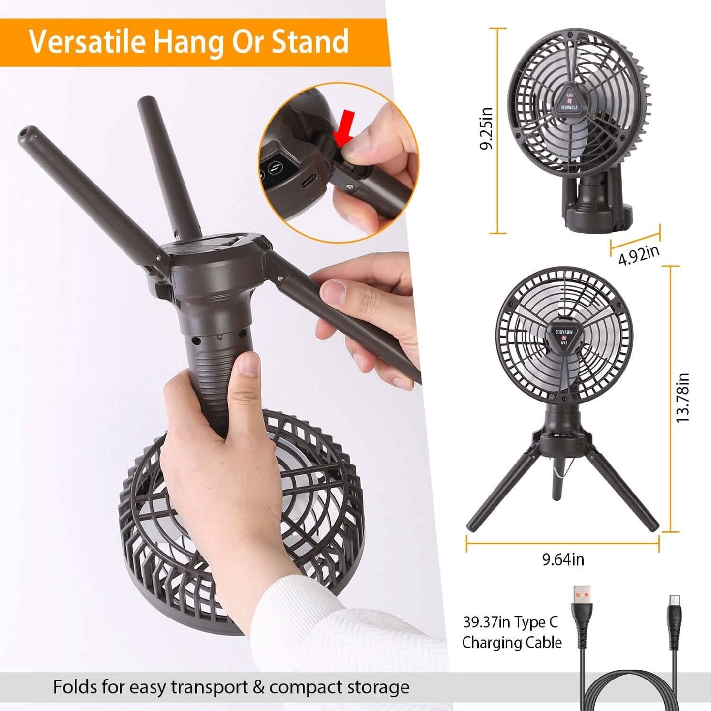 10400 mAh Portable Camping Fan DailySale