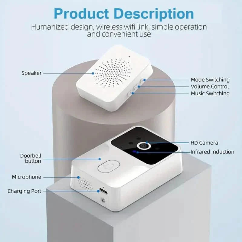 1080P WiFi Smart Video Doorbell with HD Night Vision, Two-Way Audio with App Control DailySale