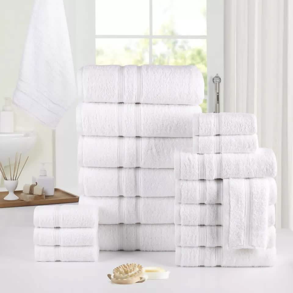 18-Piece: Bibb Home Zero Twist Egyptian Cotton Towel Set DailySale