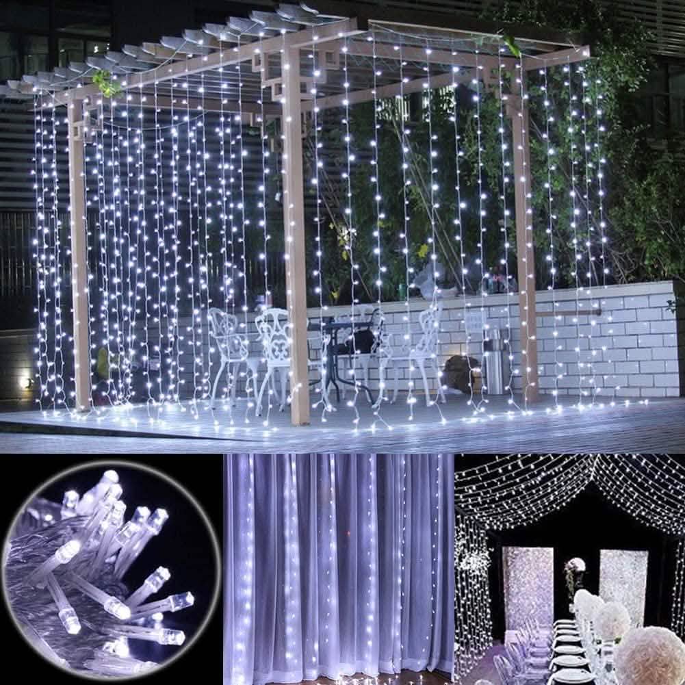 10Ft 300 LED Cool White Window Curtain String Light DailySale