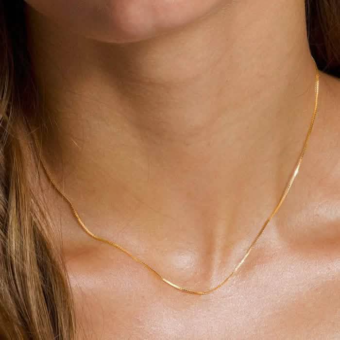 10K Solid Yellow Gold Box Chain DailySale