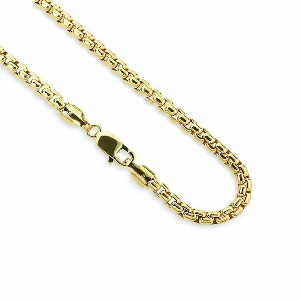 10K Solid Yellow Gold Round Box Chain Necklace - 2.5mm DailySale