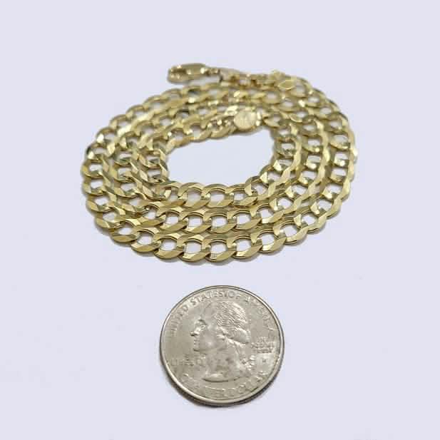 10K Yellow Gold Miami Cuban Curb Link Chain 6mm Necklace DailySale