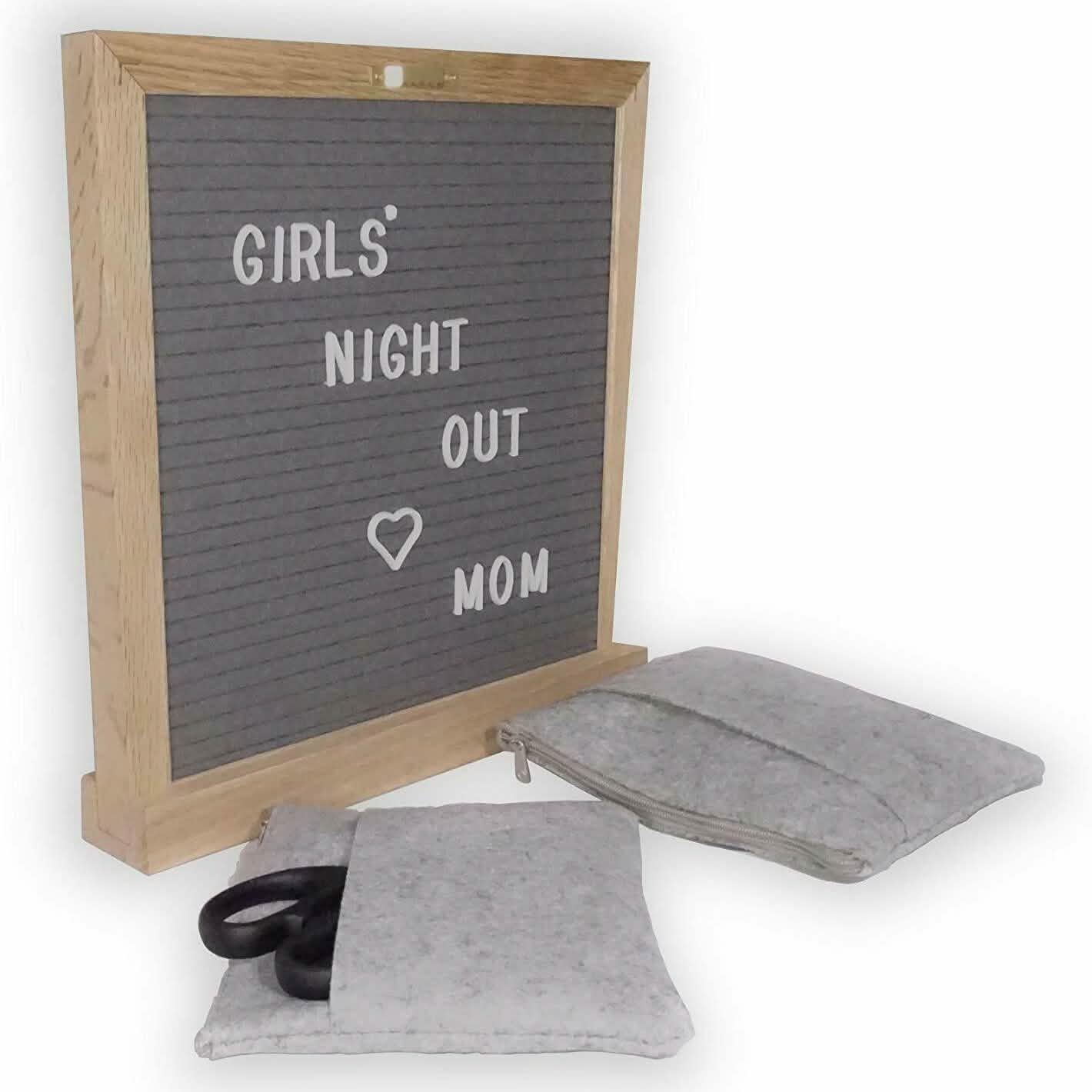 10"x10" Double Sided Black and Gray Felt Letter Board DailySale