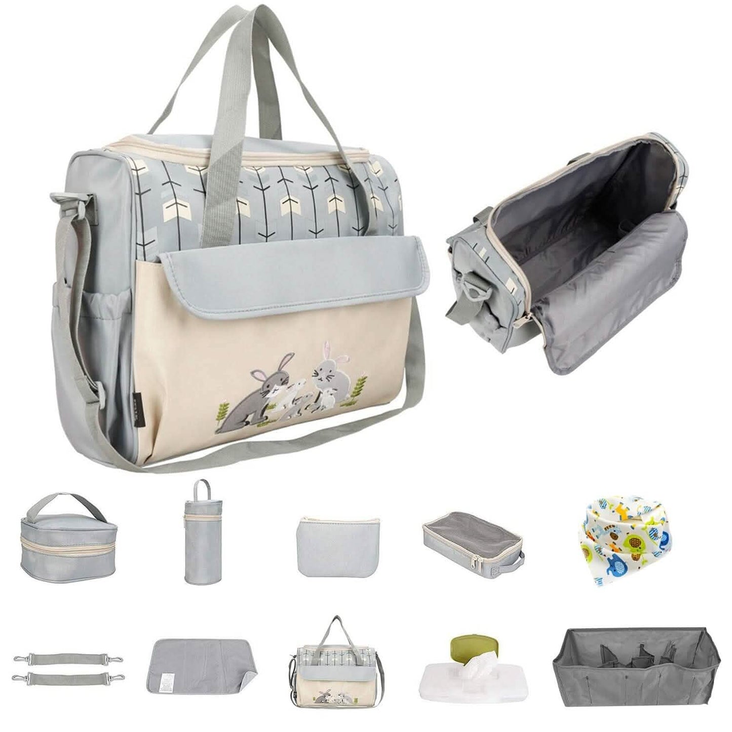 11-Piece Set: Multifunctional Diaper Handbags with Food Bag DailySale