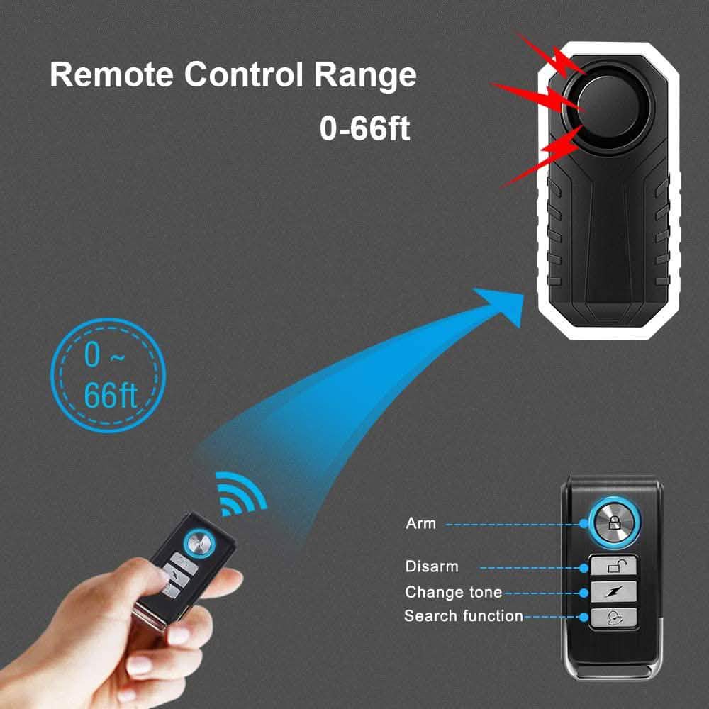 113dB Wireless Vibration Motion Sensor Waterproof Bike Alarm with Remote DailySale