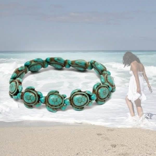 Handmade Turquoise Hawaiian Sea Turtles Bracelet - Turquoise DailySale