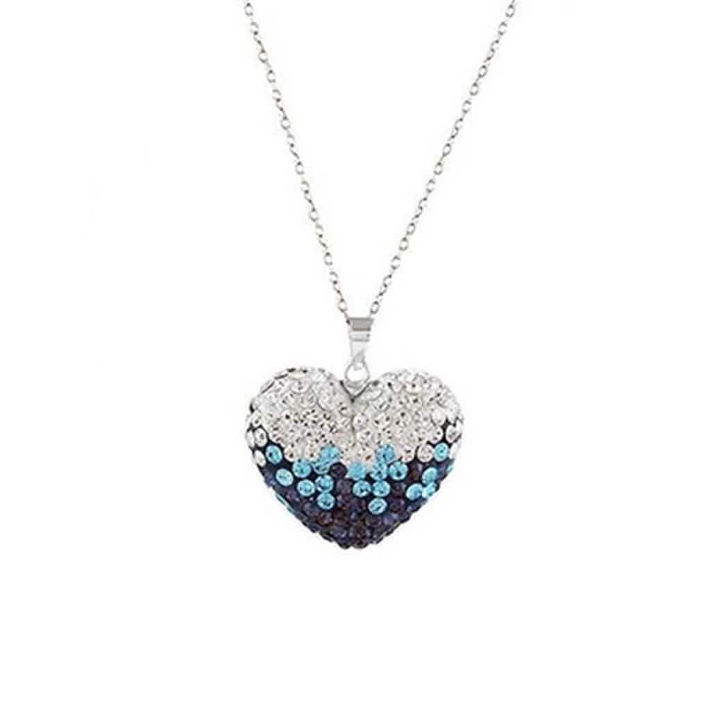 Bubble Heart Pendant in Solid Sterling Silver Made with Swarovski Elements DailySale