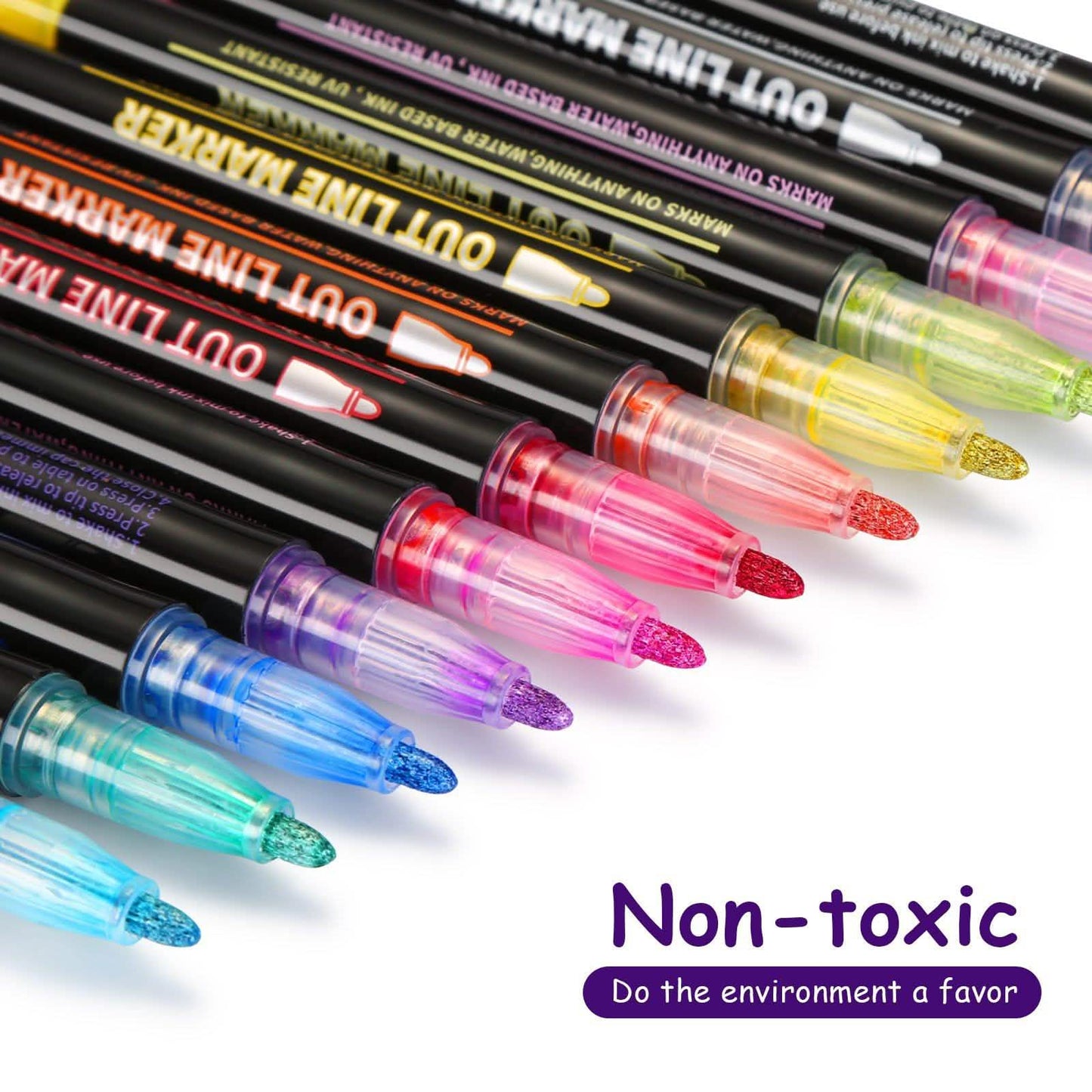 12-Pack: AGPtEK Double Line Outline Pen DailySale