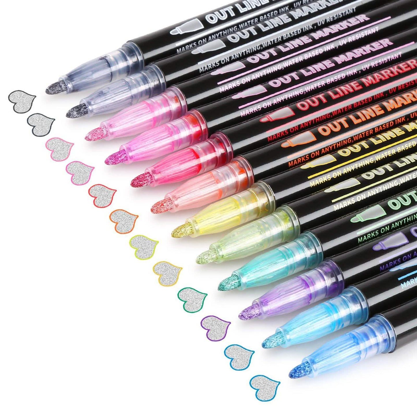 12-Pack: AGPtEK Double Line Outline Pen DailySale