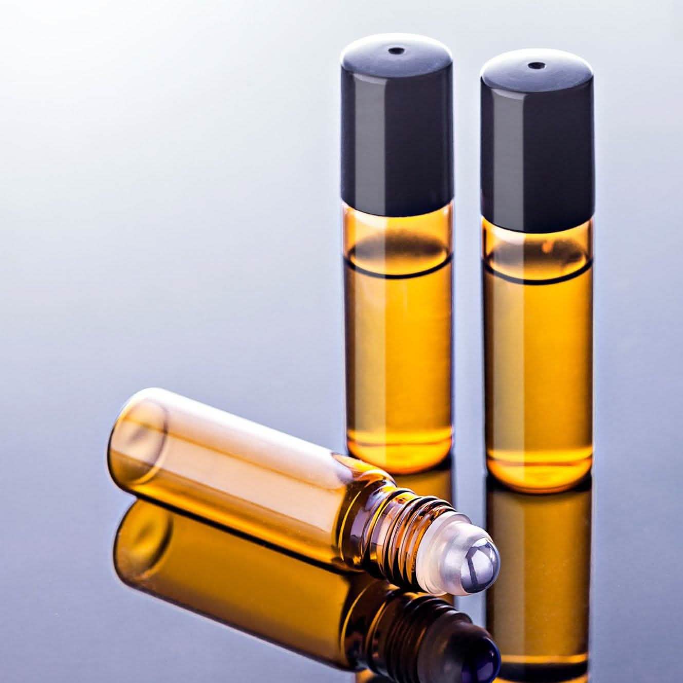 12-Pack: Amber Glass Bottles 10ml with Stainless Steel Roller Balls DailySale