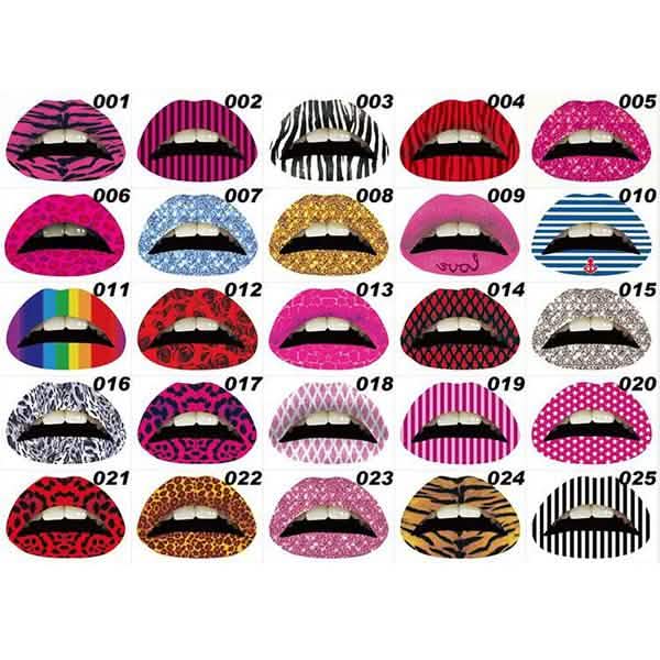 12-Pack: Colorful Temporary Lip Tattoo Set DailySale