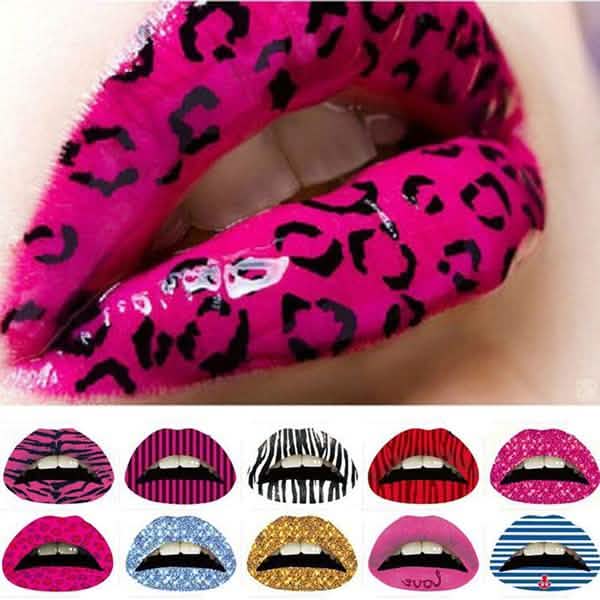 12-Pack: Colorful Temporary Lip Tattoo Set DailySale