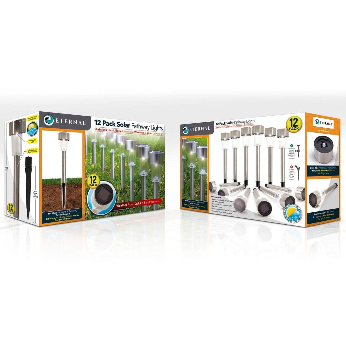 12-Pack: Solar LED Garden Pathway Stake Lights DailySale