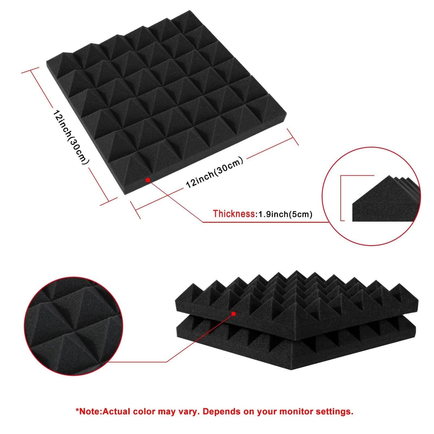 12-Pack: Sound Absorbing Foam for Recording Studio DailySale