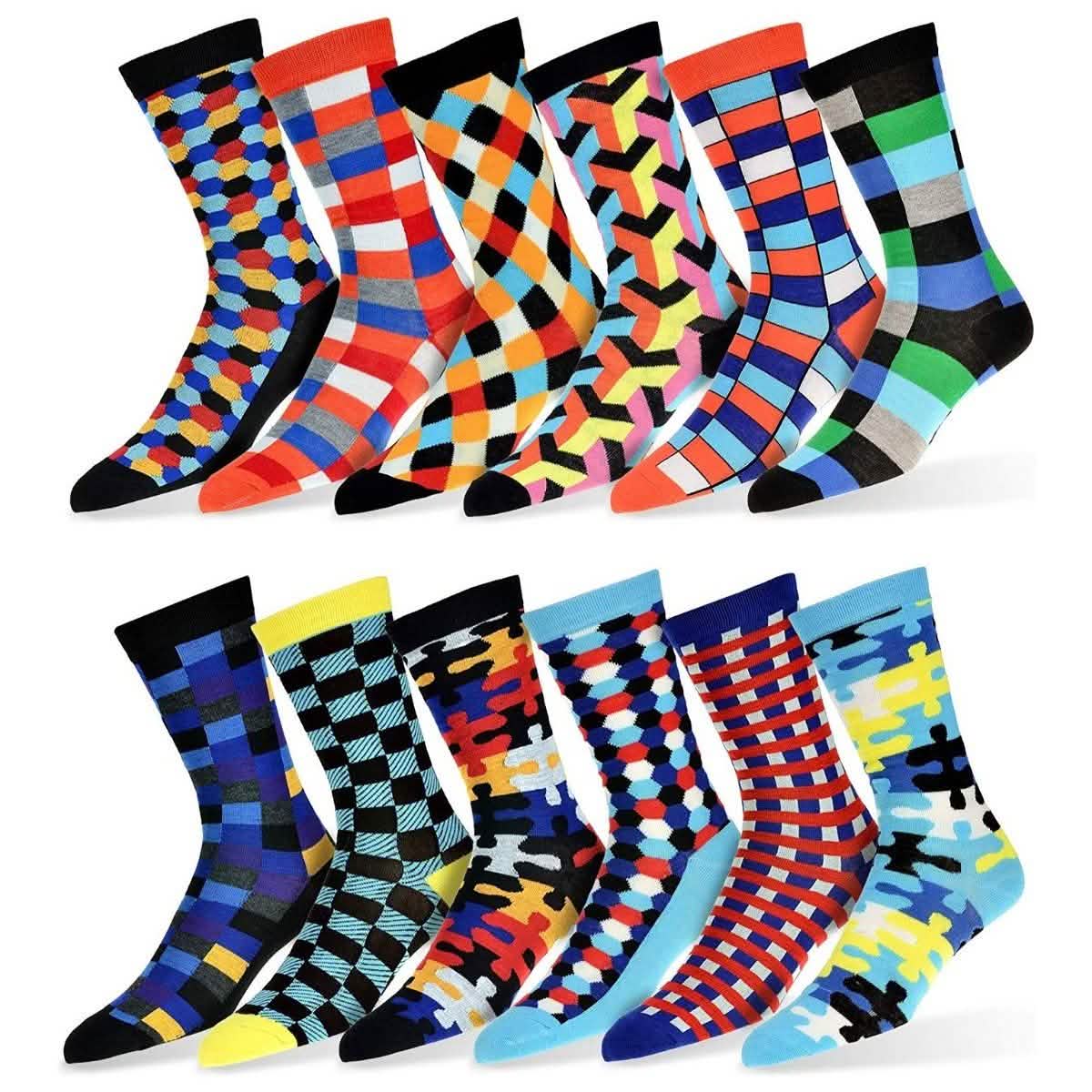 12-Pair: Robert Shweitzer Colorful Dress Socks for Men DailySale