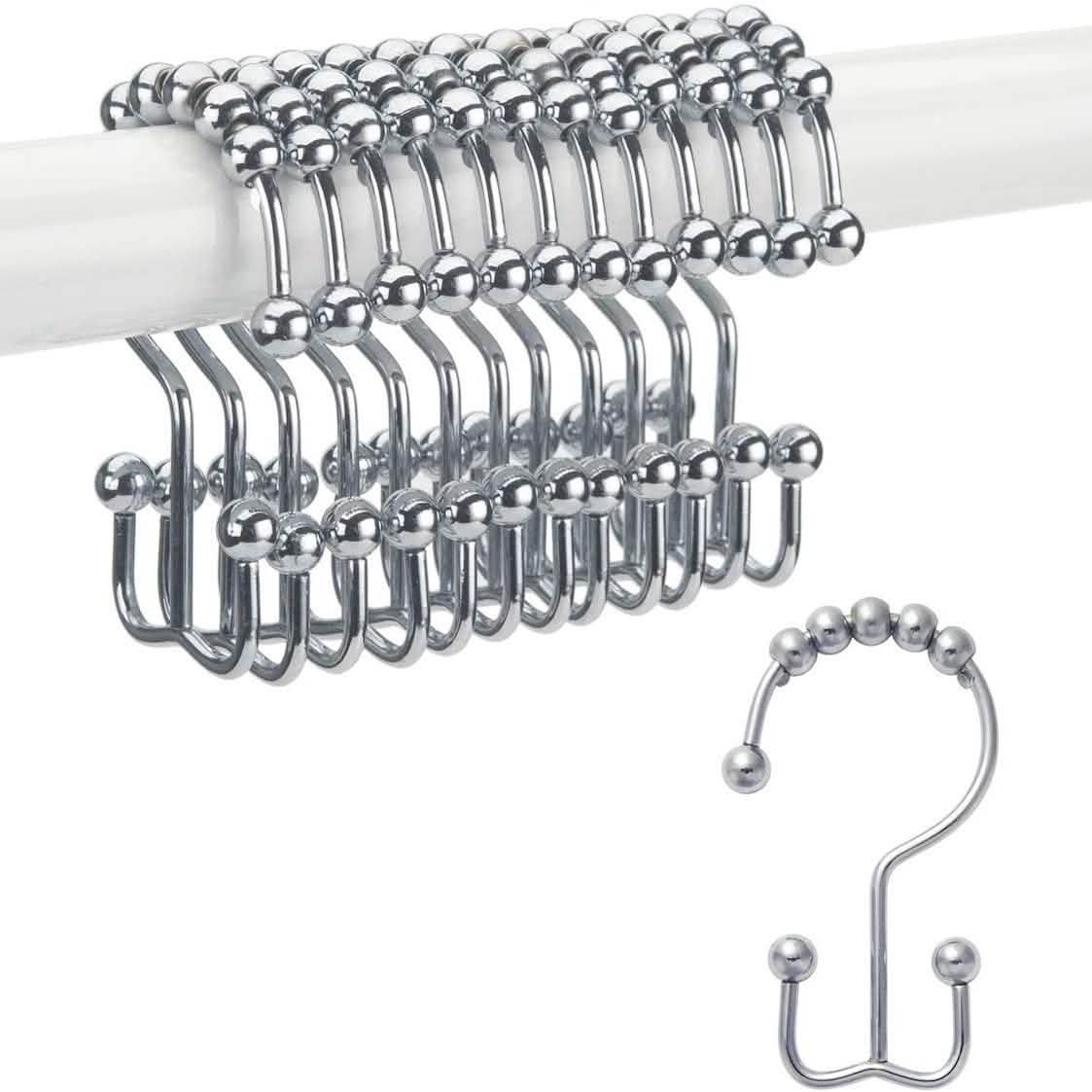 12-Piece Set: Titanker Shower Curtain Hooks Rings DailySale