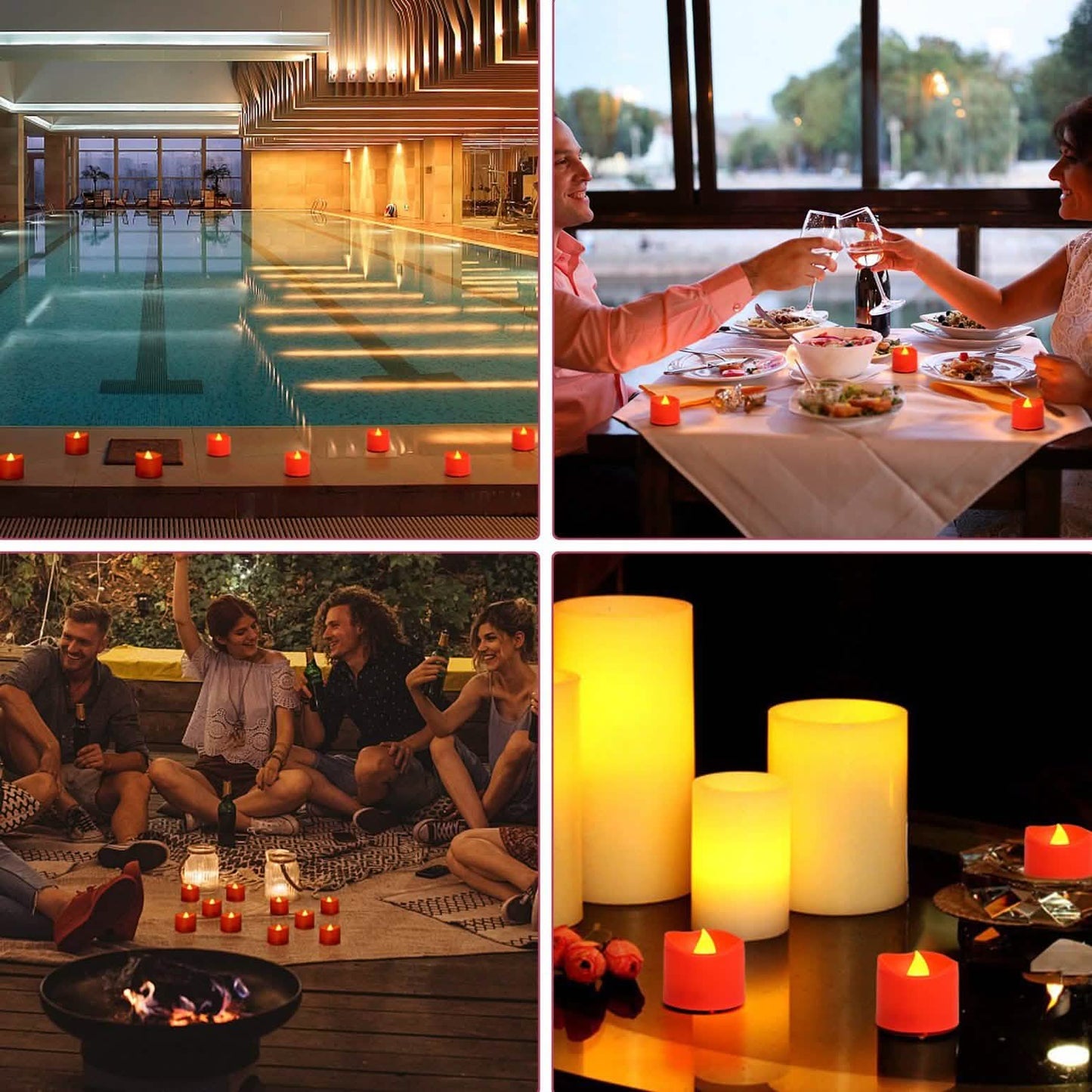 12-Pieces: Amber Yellow LED Tealight Flameless Candles with Timer DailySale