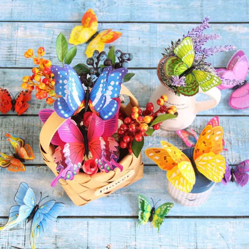12-Pieces: Mixed Color 3D Butterfly Magnet Fridge Stickers DailySale
