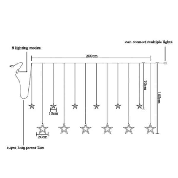 12 Stars 138 LED Curtain String Lights DailySale