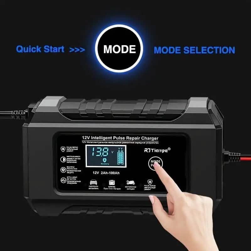 12V Intelligent Pulse Repair Smart Battery Charger with LCD Display DailySale