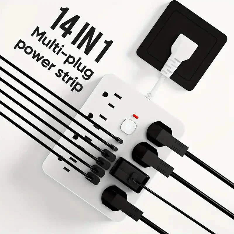 14-in-1 Power Strip With 4 USB Outlets, 2 Type-C Outlet and 8 AC Socket Outlets DailySale