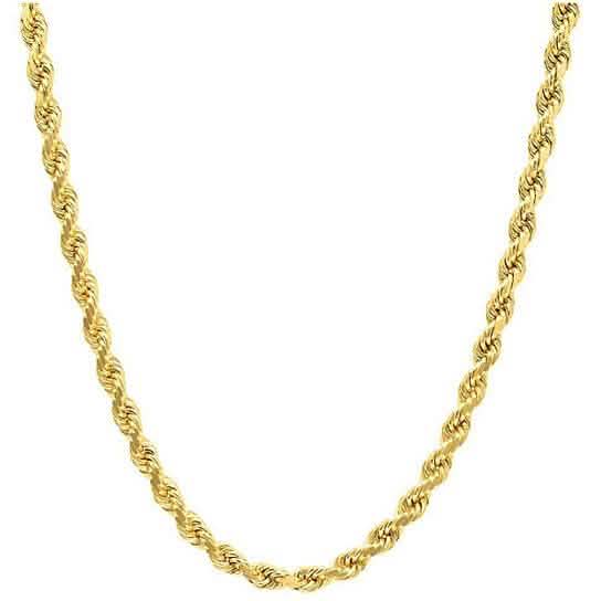 14K Gold 1.5MM Diamond Cut Rope Chain Necklace for Men and Women DailySale