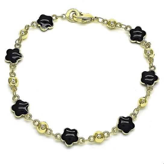14k Gold Filled High Polish Finish Enamel Flower Bracelet DailySale