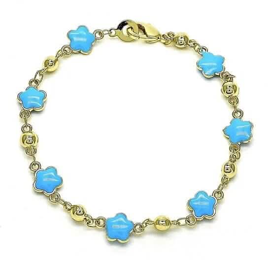 14k Gold Filled High Polish Finish Enamel Flower Bracelet DailySale