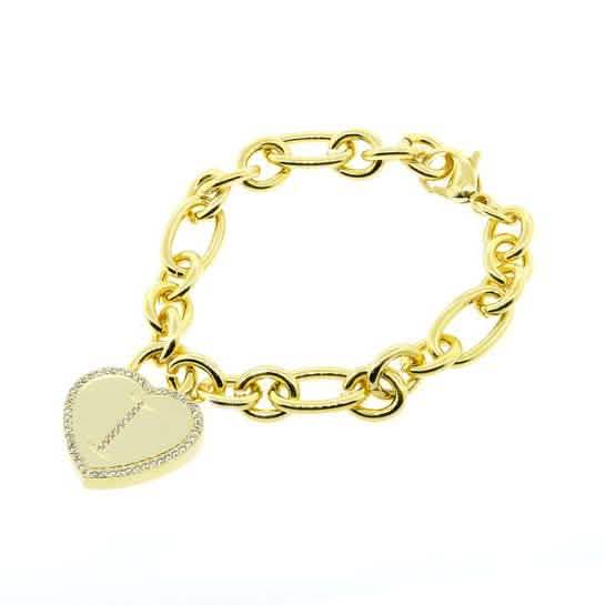 14K Gold Plated Initial Heart Bracelet DailySale