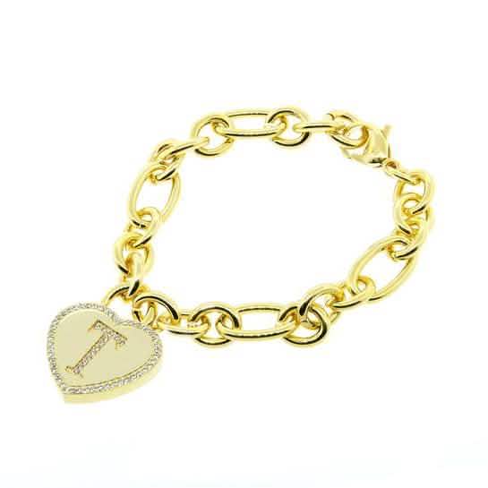 14K Gold Plated Initial Heart Bracelet DailySale