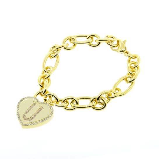 14K Gold Plated Initial Heart Bracelet DailySale
