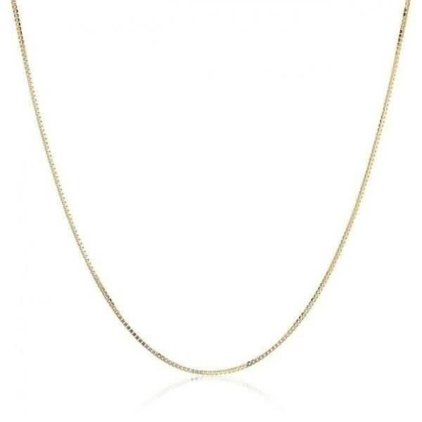 14K Yellow Gold High Polish Classic Box Link Chain Necklace - Assorted Sizes DailySale